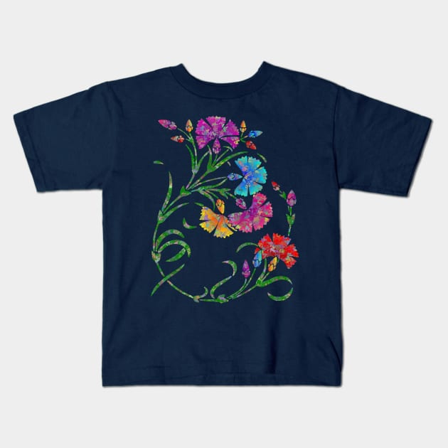 Abstract Floral Art Kids T-Shirt by AlondraHanley